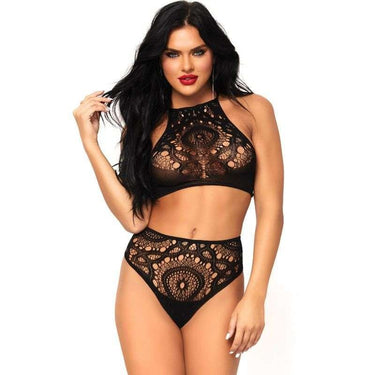 Set Lingerie Set due Pezzi in Pizzo Sensuale Leg Avenue